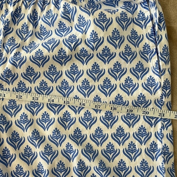 Ella Simone Cotton Pajama Pants Blue White Print with Pockets Size Medium - Picture 6 of 9